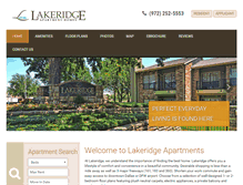 Tablet Screenshot of lakeridge-apts.com